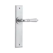 Iver Sarlat Door Lever Handle on Chamfered Backplate Brushed Chrome