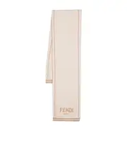 logo-jacquard scarf III Nude