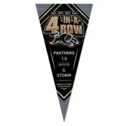 127367 PENRITH PANTHERS 2024 NRL PREMIERS 4-IN-A-ROW FELT PENNANT BANNER FLAG