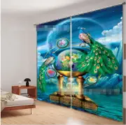 3D Peacock 5 Blockout Photo Curtain Printing Curtains Drapes Fabric Window AU