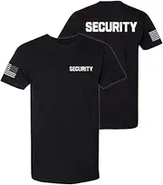 [Promotion & Beyond] Security | Event Safety Guard Staff One/Two-Sided American USA Flag On Arm Big Sizes Polo Unisex T-shirt
