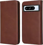 for Google Pixel 8 Pro 8Pro Case Leather Wallet with Card Holder Cash Slot SunYoo Flip Cover Drop Protection Shockproof Stand Magnetic Folio Women Men Her Purse for Google Pixel8Pro Dark Brown