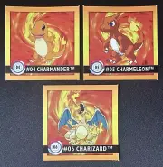 NEAR MINT Charmander, Charmeleon & Charizard POKEMON ARTBOX SERIES 1 STICKERS