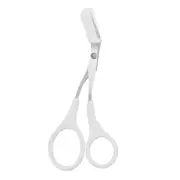 Eyebrow Trimmer Scissor with Comb Woman Men Hair Removal Grooming Tool - White