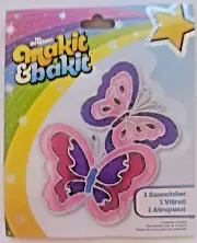 BUTTERFLIES Suncatcher Craft Kit Makit & Bakit Kids Baking Crystals Spring Craft