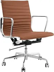 Matt Blatt Eames Replica Low Back Leather Office Chair (Tan/Chrome) - MBEAMOCLTLB