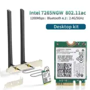 WiFi Adapter For PC Desktop Intel 7265 Bluetooth 4.2 M.2 2.4G 5G Wireless Card