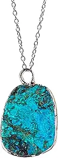 [Yhsioaklo] Crystal Pendant, Marine Stone Pendant - Stone Crystal Gemstone Charm,Fashion Natural Crystal Necklace, Natural Natural Crystal Pendant for Women,