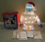 NEW Bumble Rudolph Pre-Lit Light Up 18” Abominable Snowman Tinsel Yard Art Decor