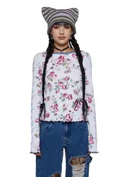 [dELiA*s by Dolls Kill] Heart Laid Bare Thermal Top