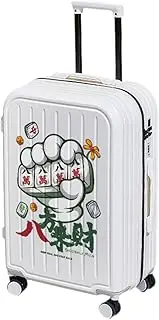 [MagiDeal] 24" Luggage Sturdy Lightweight with Wheels Portable Travel Case Rolling Suitcase, White