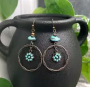 2” Bronze-tone Earring Set Bohemian Retro Drop Dangle New Free Ship B1093