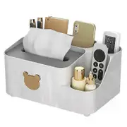 Tissue Box, Decorative Tissue Box, TV Remote Control Holder, Five Compartment Tissue Box, Tissue Box Manager, White Tissue Box