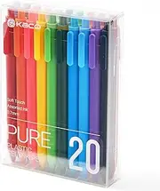 Kaco PURE Gel Pens Color Ink 20 Pieces Assorted 0.7 mm, Medium Point, Aesthetic Cute Stationery Pens for Journaling Note Taking Pens (20 Colors)