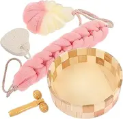 1Set Skin Care Tools Bath Ball Scrubber Foot File Bath Accessories Softening Effect Body Scrubber for Family Use Easy Storage Box