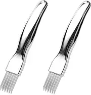 2 Pieces Kitchen Shred Silk Knife, Stainless Steel Scallion Cutter, Vegetable Garlic Chopper, Food Speedy Slicer, Green Onion Tool for Kitchen Cutting