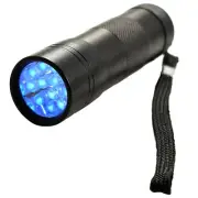 HQRP 365 nm 12 LED Ultra Violet Blacklight UV Flashlight Torch Light