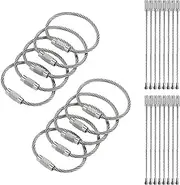 Yitaocity Stainless Steel Keychain, 50Pcs Wire Keychains Aircraft Cable Key Ring String Wire Loop for Luggage Tags, ID Tags (1.5mm Thick, 10cm/4inch)