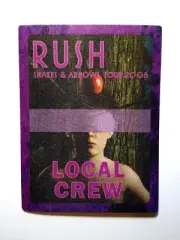 Rush Snakes & Arrows Tour Backstage Pass Original 2008 Hard Rock Prog Music