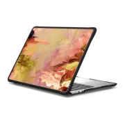 MacBook Air 13-inch (M2 - M4) Impact Case WINTER DREAMLAND 3 - Colorful Abstract Acrylic Painting Art Peach Coral Pink Mauve Maroon Wine Plum Purple Brown Green Nature Coastal Landscape Chic Whimsical Textural Swirls Modern