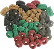48PCS Abrasive Buffing Polishing Wheel Set for Dremel Rotary Tool,Mini scouring pad Brush Polishing kit, Removal of Rust,Deburring on Metal Surface,with 3mm Mandrel (Mix 48pcs)