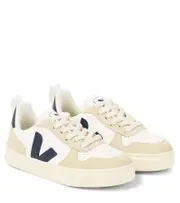 [Veja Kids] Veja Kids V-10 suede-trimmed leather sneakers UK 10.5 multicoloured