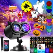 2 in 1 Halloween Christmas LED Laser Decorations Projector Lights Party Light US