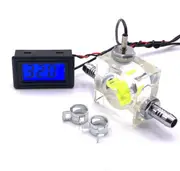Water Liquid Cooling 4Pin 3 Way Flow Meter With Thermometer G1/4 Threaded Connector