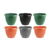 6PK Antheia Green Homewares 32cm Round Plastic Pot Flower/Plant Container Assort