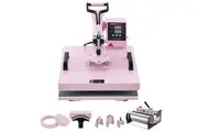 VEVOR Heat Press Machine 15x15 in with 30oz Tumbler Press T-Shirts Pink