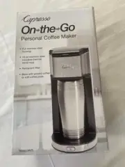NEW Capresso On the Go Single Cup Personal Coffee Maker - Stainless 16 Oz. *NIB*