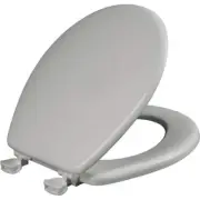Silver Enameled Wood Closed Front Toilet Seat - Removable for Easy Cleaning NEW