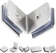 Folding Butt Hinges,Silver Brushed Shower Glass Connecting Clip, 304 Stainless Steel Glass Fixing Clip, Bathroom Glass Door Fixing Clip Partition Accessories (Color : 0 °) (Color : 90e °)