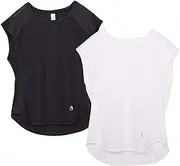 [icyzone] Workout T-Shirt for Women - Fitness Gym Yoga Running Exercise Cap Sleeves Tops