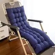 Sun Lounger Cushions Waterproof Lounge Chair Cushions Anti-Slip Thick Pad Rattan Replacement Garden Recliner Relaxer Chair Cushion for Indoor Outdoor(Navy,48 * 155 * 8cm)
