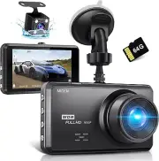 S7 2.5K Dash Cam Front and Rear,64G SD Card,1600P+1080P FHD Dual Dash Camera for