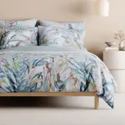 Sheridan Eves Quilt Cover Set in Ash Blue Size: Queen Cotton