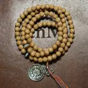Natural Starmoon 108 8mm Buddhist Prayer Bodhi Bead Mala Necklace
