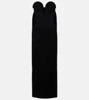 [Jean Paul Gaultier] Jean Paul Gaultier Crêpe and tulle corset maxi dress AU 14 black