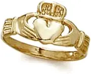 [JewelryWeb] 14k Yellow Gold Irish Claddagh Celtic Trinity Knot Ring Size 7.0 Band Style-Ring for Women