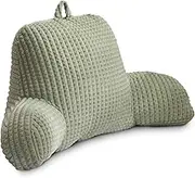 Holawakaka Adults Reading Pillow with Arms, Backrest Reading & Rest Pillows for Sitting Up in Bed, Bed Rest, Lounging, Working on Laptop,Arms Back Support Cushion for Men Women Teens,Green