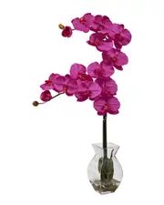 Nearly Natural Phalaenopsis Orchid with Vase Arrangement