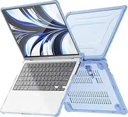 Tablet PC Cases Cover Compatible with M2 MacBook Air 13.6 inch 2022 Release A2681 Model Case, Dual Layer Transport Hard Full Protective Case with Kicstand + Mouse Pad(Light Blue)