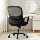 Ergonomic Mesh Office Chair, Mid-Back Swivel with Lumbar Support, Black