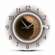 Cup of Coffee with Foam Decorative Silent Wall Clock Kitchen Decor Coffee7174