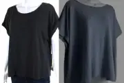 NWT Eileen Fisher Gray Box Top S B49" M-L-XL? Stretchy Organic Cotton Hemp Twist