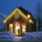 Christmas Solar LED String Fairy Icicle Curtain Light Party Garden Outdoor