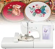 Automatic Sewing Machine, Electric Embroidery Machine, 158 Built-in Designs, with Large LCD Touchscreen, 210 Built-in Letters and 30 Pattern Borders, USB Port - Sewing Made Easy