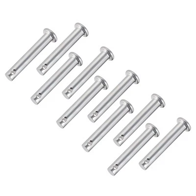 10 x Single Hole Clevis Pins 6mm x 35mm Flat Head Zinc-Plating Steel