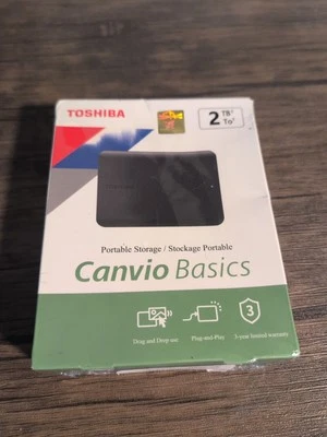 Toshiba Canvio Basics 2TB Portable Storage (HDTB520XK3AA), New, Sealed Packagi*1